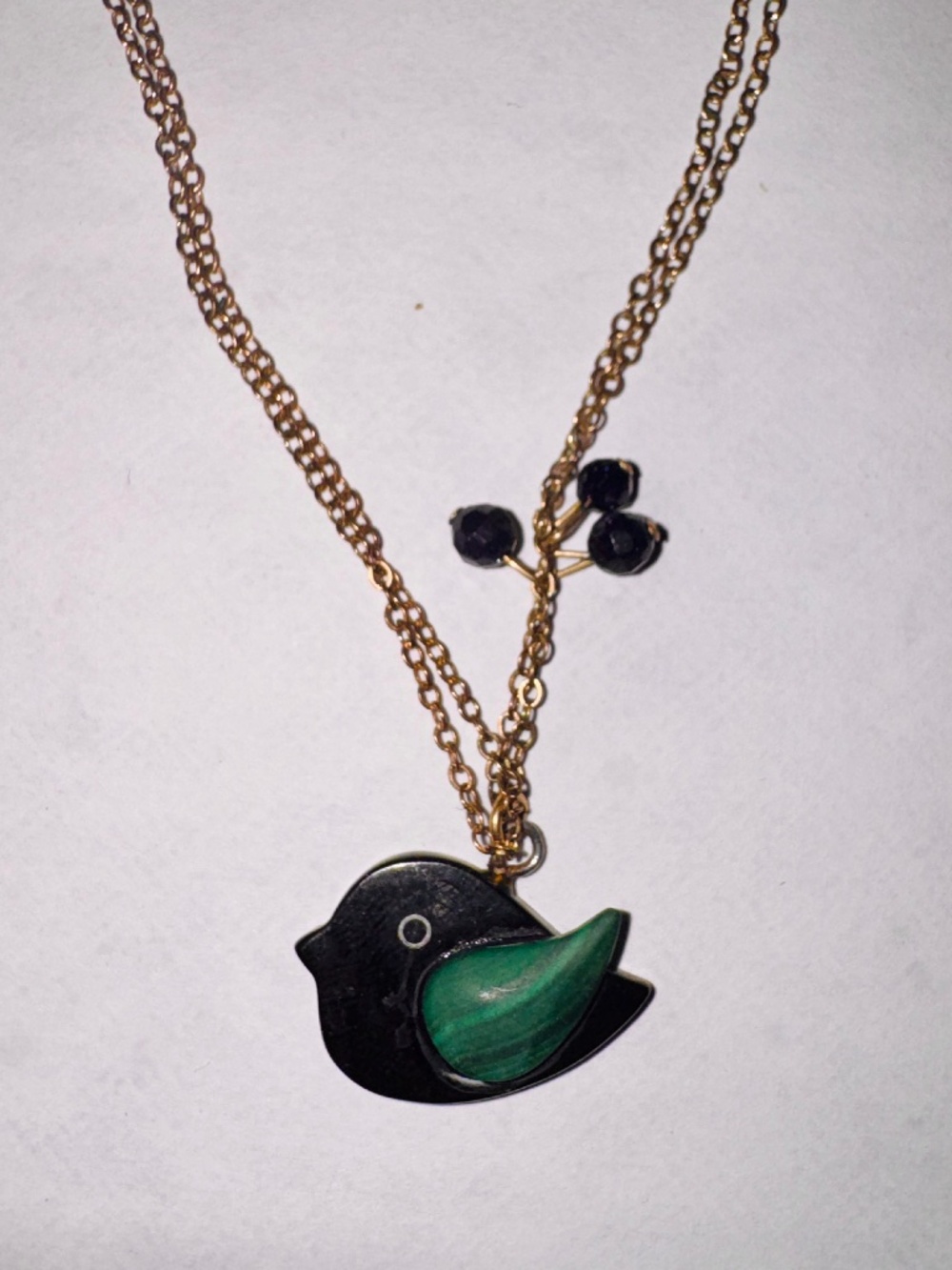 Bird pendant necklace with gold-plated chain